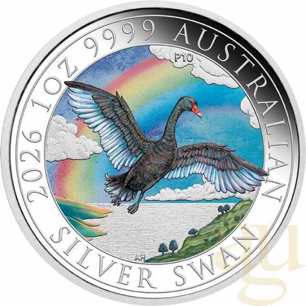 1 Unze Silbermünze Australien Schwan 2026 ANDA Special - coloriert