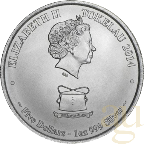 1 Unze Silbermünze Tokelau Kakahi-Yellow Tuna 2014