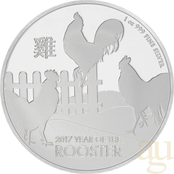 1 Unze Silbermünze Niue Hahn 2017