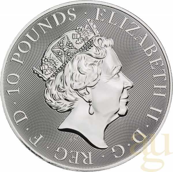10 Unzen Silbermünze Queens Beasts Completer Coin 2022