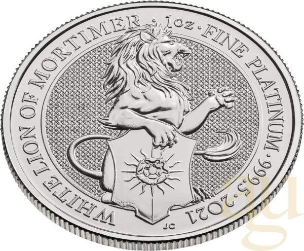 1 Unze Platinmünze Queens Beasts White Lion 2021
