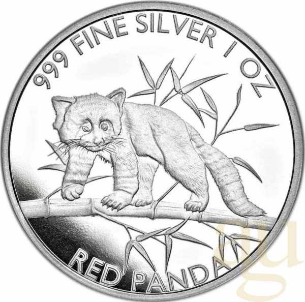 1 Unze Silbermünze Republic of Tschad - Red Panda 2023