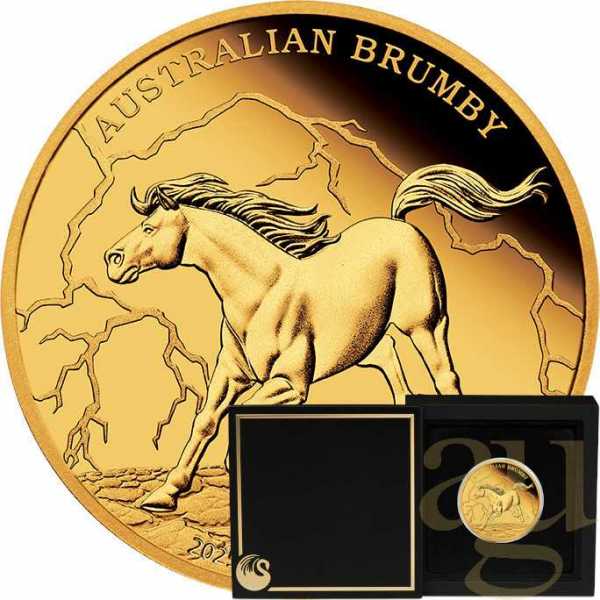 1 Unze Goldmünze Australien Brumby 2025 - polierte Platte