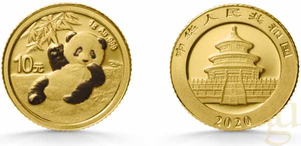 1 Gramm Goldmünze China Panda 2020