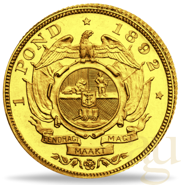 1 Pfund Goldmünze Südafrika Ohm Krüger 1892-1898