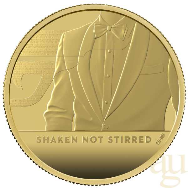 2 Unzen Goldmünze Großbritannien James Bond 007 Shaken Not Stirred - 2020 polierte Platte