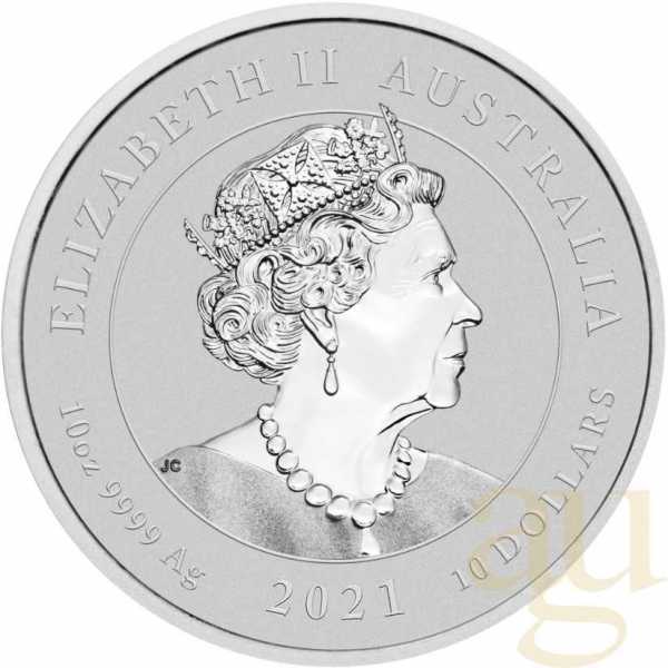10 Unzen Silbermünze Australien Double Dragon 2021