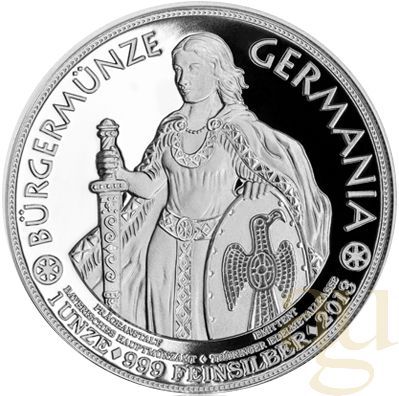 1 Unze Silber Bürgermünze Germania - polierte Platte