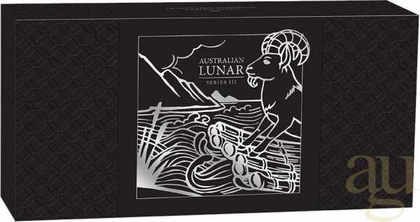 Silbermünze Australien Lunar III Ziege 2027 - polierte Platte - Three Coin Set