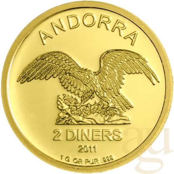 1 Gramm Goldmünze Eagle Andorra