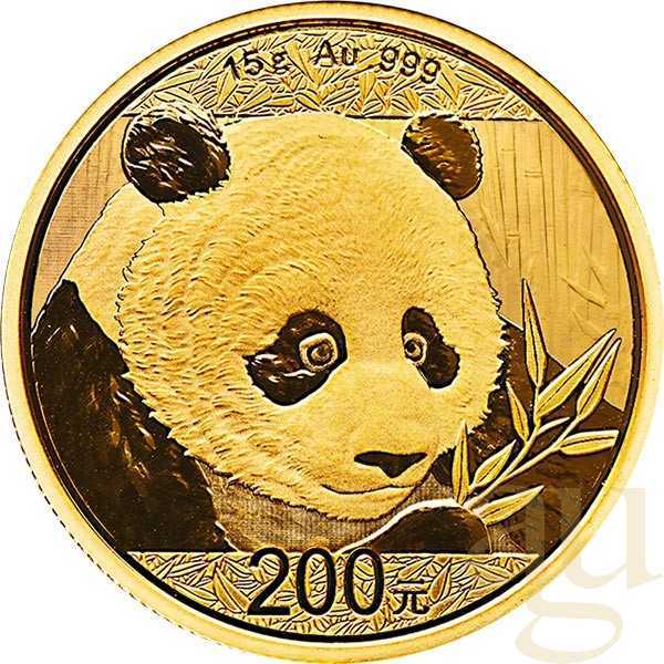 15 Gramm Goldmünze China Panda 2018