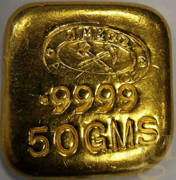 50 Gramm Goldbarren Johnson Matthey Gussbarren