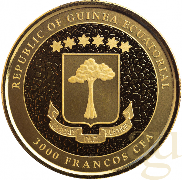 1 Unze Goldmünze Republic of Guinea Ecuatorial Giraffe 2022