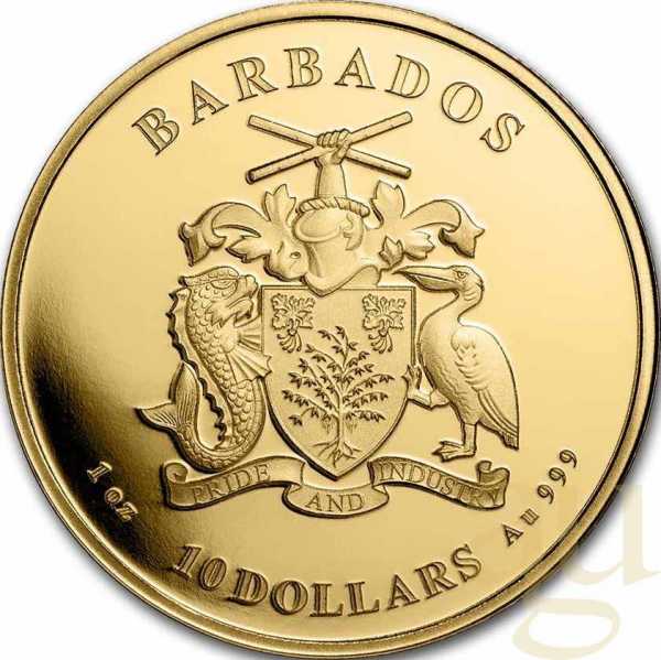 1 Unze Goldmünze Barbados Octopus 2022