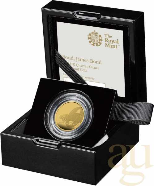 1/4 Unze Goldmünze Großbritannien James Bond 007 DB5 - 2020 polierte Platte