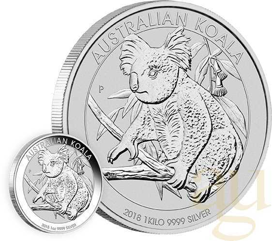 1 Kilogramm Silbermünze Australien Koala 2018