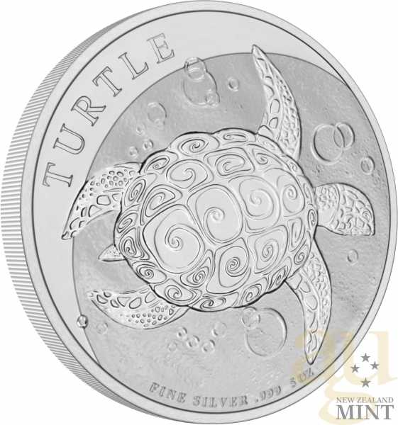 5 Unze Silbermünze Niue Schildkröte 2022