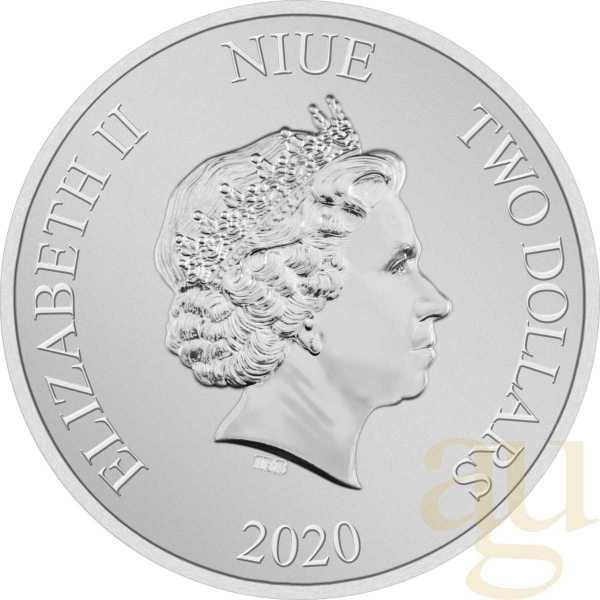 1 Unze Silbermünze Niue Lunar Ratte 2020