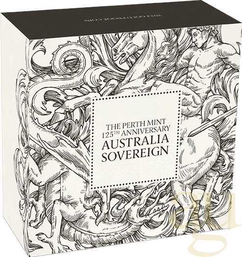 The Perth Mint 125 Jahre Australian Sovereign 2024 Goldmünze - polierte Platte