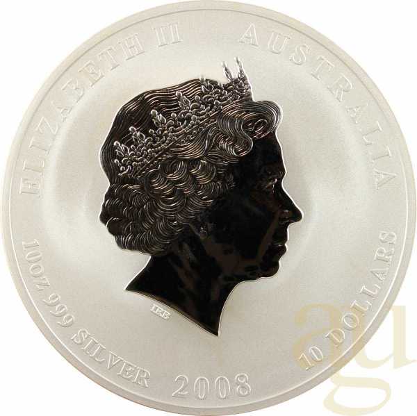 10 Unzen Silbermünze Australien Lunar II Maus 2008