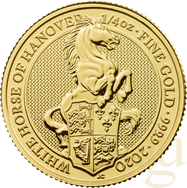 1/4 Unze Goldmünze Queens Beasts White Horse 2020