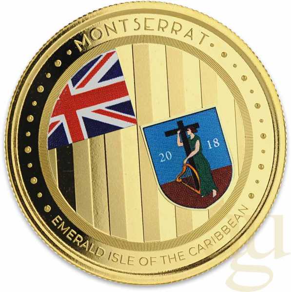 1 Unze Goldmünze EC8 Montserrat - Emerald Isle of the Caribbean - coloriert