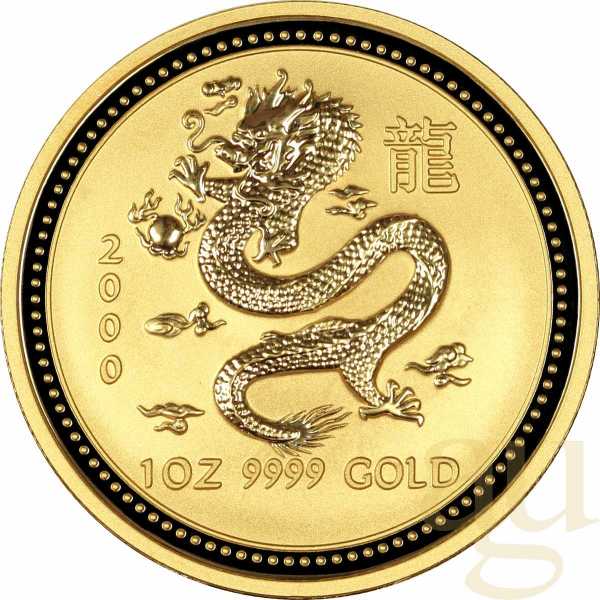 1 Unze Goldmünze Australien Lunar I Drache 2000