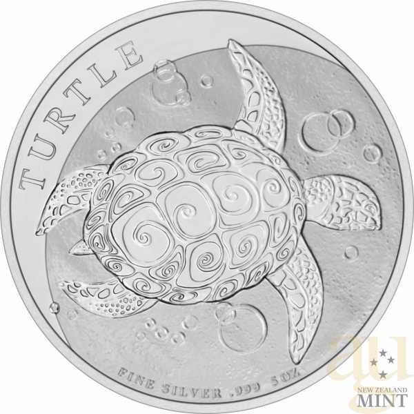 5 Unze Silbermünze Niue Schildkröte 2022