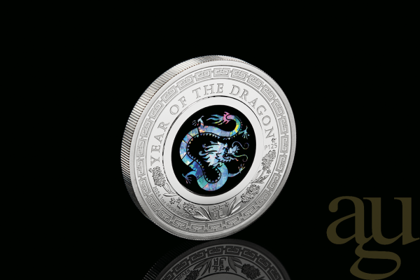1 Unze Silbermünze Australien Lunar III Opal Drache 2024 - polierte platte