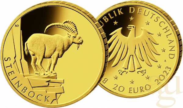 20 Euro Goldmünze Rückkehr der Wildtiere - Steinbock 2023 (J)