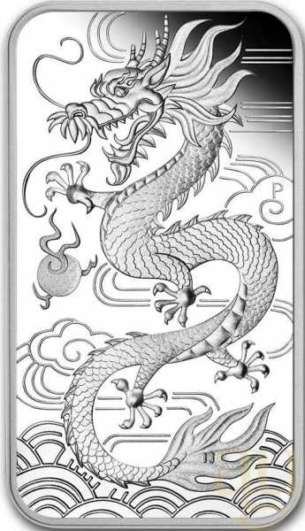 1 Unze Silbermünze Perth Mint Rectangular Dragon 2018 - polierte Platte