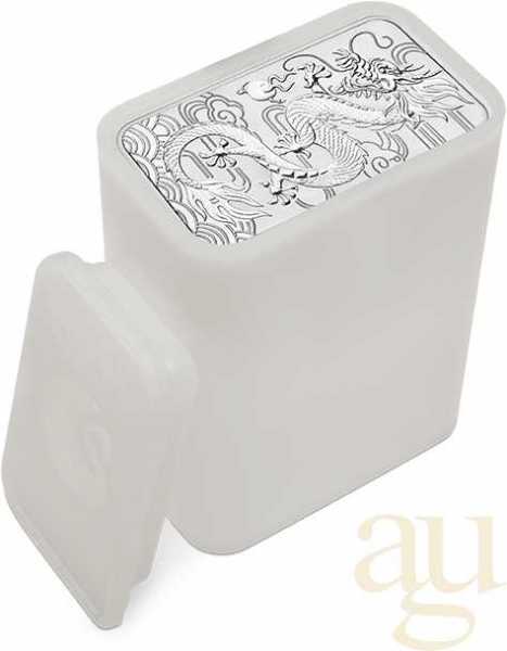 1 Unze Silbermünze Perth Mint Rectangular Dragon 2018