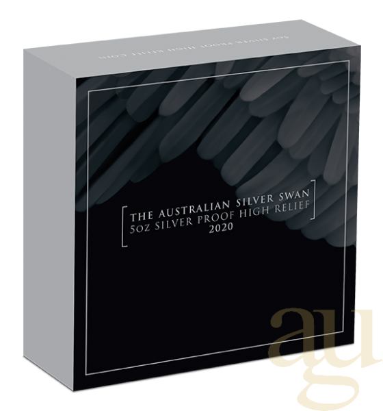 5 Unzen Silbermünze Australien Schwan 2020 - High Relief - polierte Platte