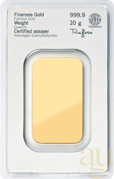 20 Gramm Goldbarren Heraeus