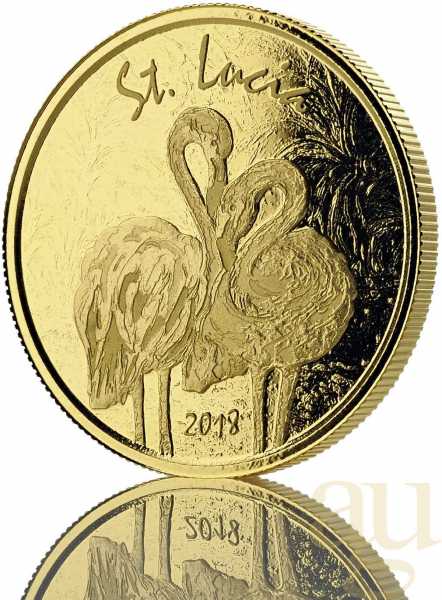 1 Unze Goldmünze EC8 St. Lucia - Flamingo 2018