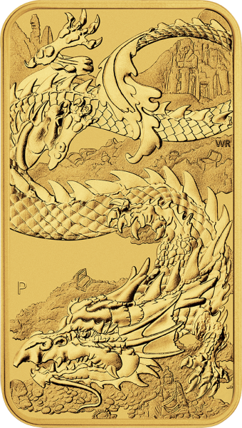 1 Unze Goldmünze Perth Mint - Rectangular Dragon 2023