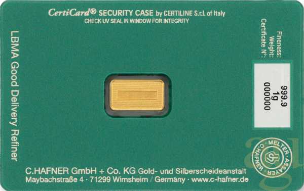 1 Gramm Goldbarren C. Hafner - Happy Birthday