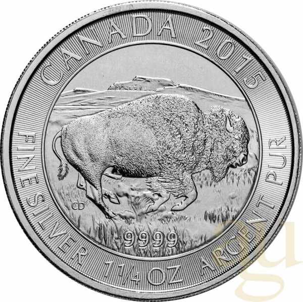1,25 Unze Silbermünze Kanada Bison 2015