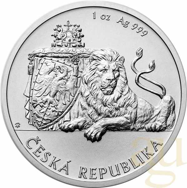 1 Unze Silbermünze Niue Tschechischer Löwe 2017