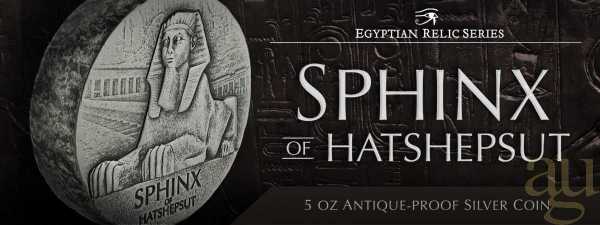 5 Unzen Silbermünze Republic of Tschad Sphinx of Hatshepsut 2019