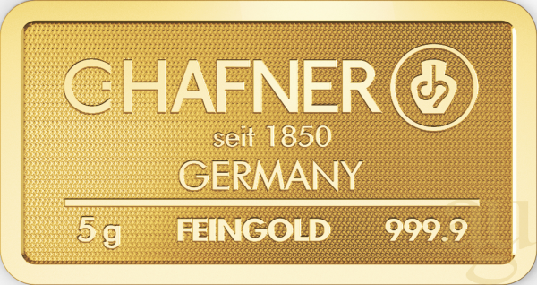 5 Gramm Goldbarren C. Hafner