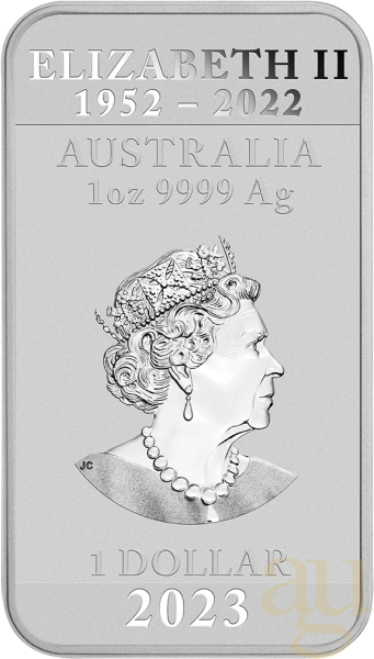 1 Unze Silbermünze Perth Mint Rectangular Dragon 2023