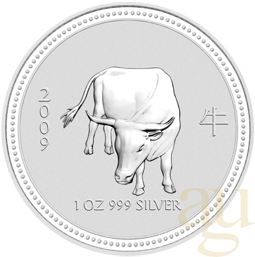 1 Unze Silbermünze Australien Lunar I Ochse 2009
