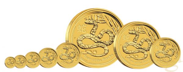 1/4 Unze Goldmünze Australien Lunar II Schlange 2013