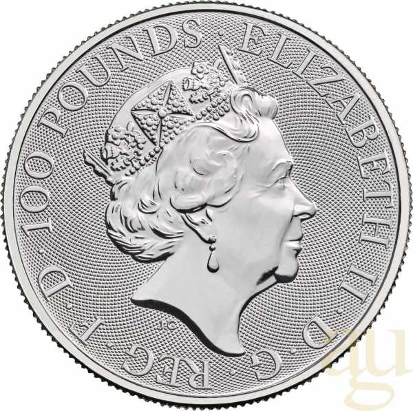 1 Unze Platinmünze Queens Beasts Completer Coin 2022
