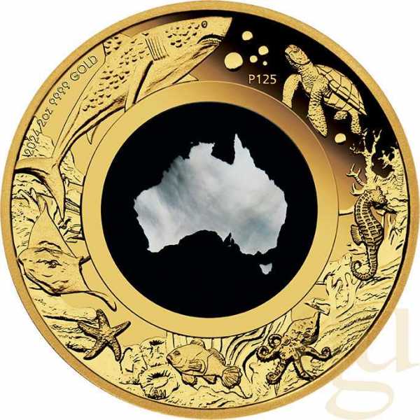 2 Unzen Goldmünze Australien Great Southern Land Mother of Pearl 2024 - polierte Platte