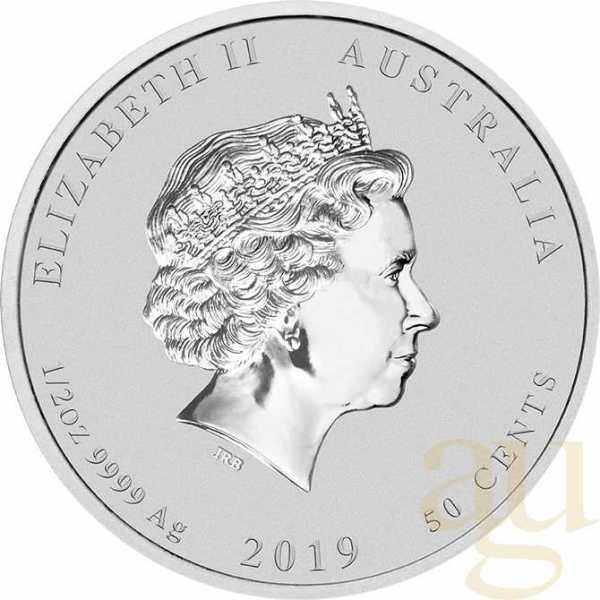1/2 Unze Silbermünze Australien Lunar II Schwein 2019
