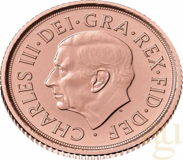 1/2 Pfund Goldmünze Memorial Sovereign King Charles 2022