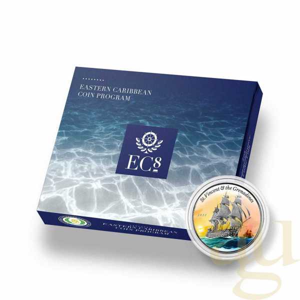 1 Unze Silbermünze EC8 St. Vincent & The Grenadines - Warship 2022 - coloriert