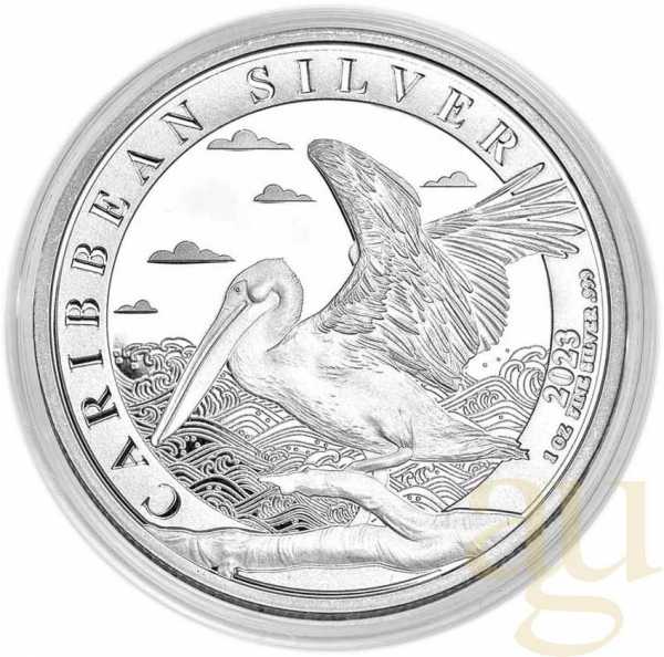 1 Unze Silbermünze Barbados Pelikan 2023